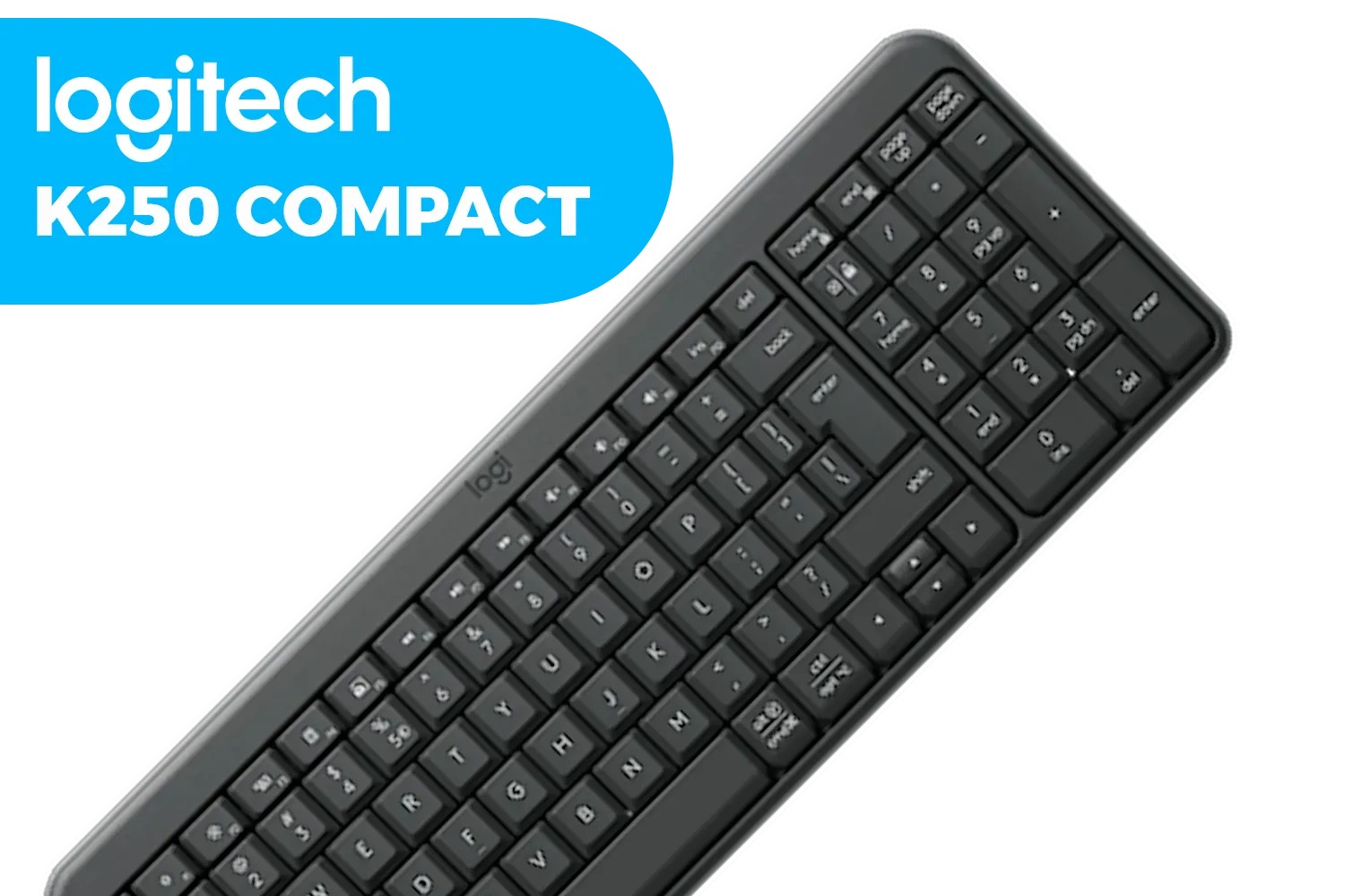 Logitech K250 Compact Bluetooth Wireless Keyboard – Long Battery Life • Durable • Full-Size Spill-Resistant Design