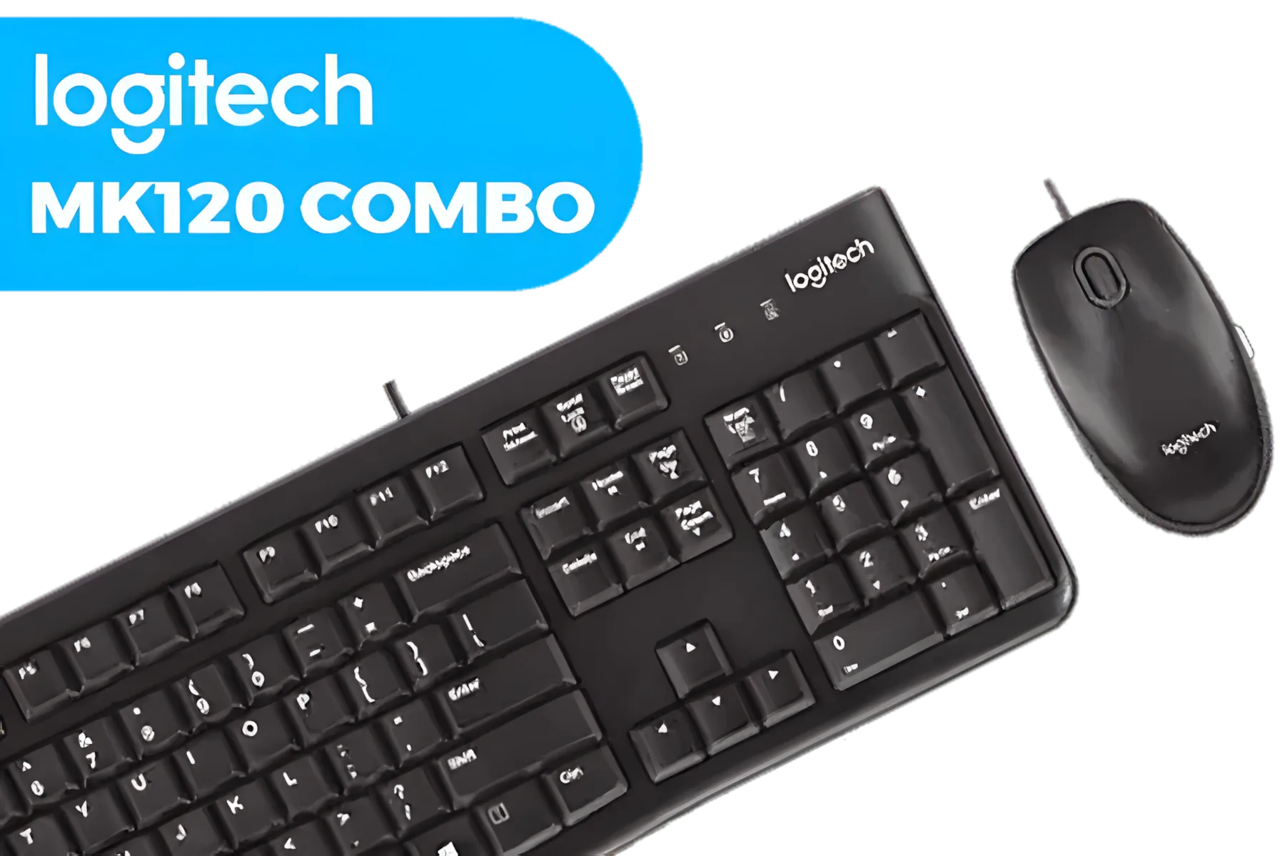 Logitech MK120 Keyboard & Mouse Combo – Spill-Resistant • Durable Keys • Plug-and-Play • HD Optical Mouse