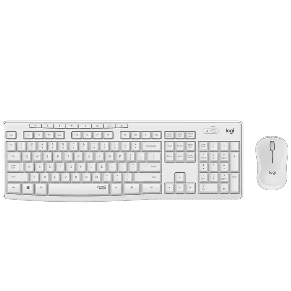 Logitech MK295 Silent Wireless Combo – Off White • 2.4GHz • SilentTouch • Spill-Resistant