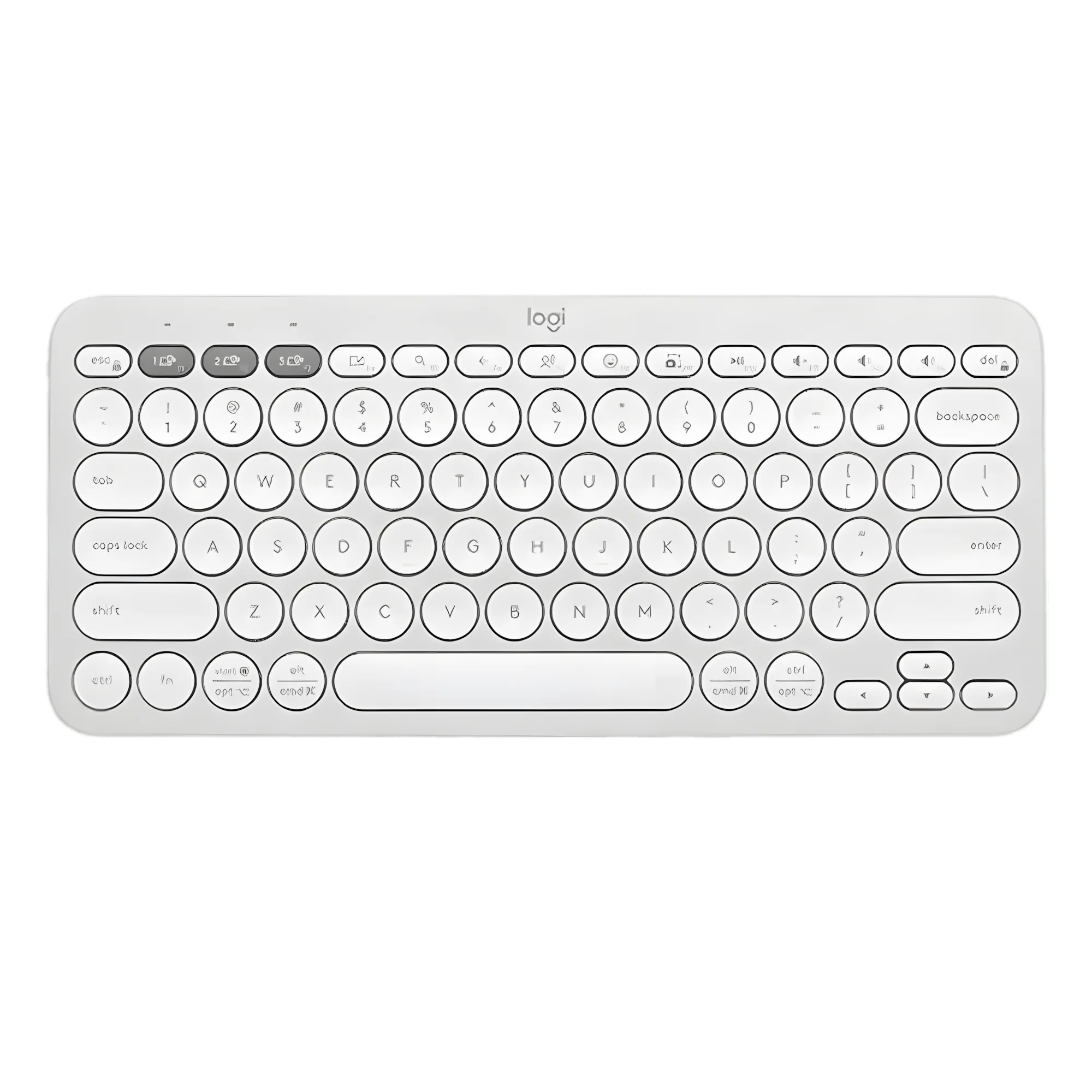 Logitech Pebble Keys 2 K380s Keyboard – Tonal White • Slim • Quiet • Multi-Device