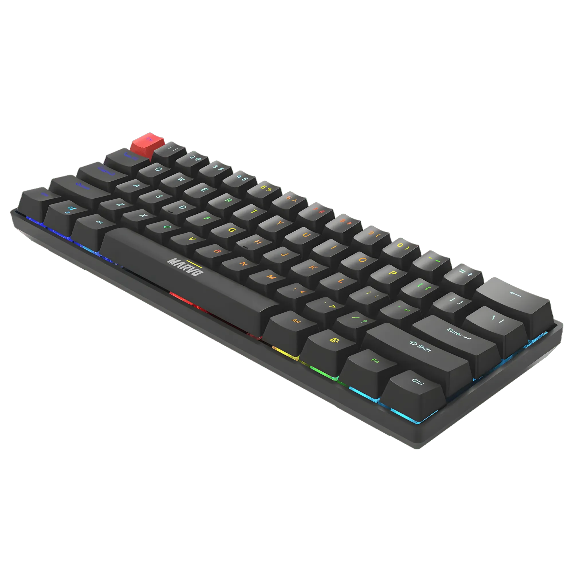 MARVO KG933G Saber 61 Mechanical Gaming Keyboard – Red Switch • 60% Compact • RGB Backlight • Detachable USB-C