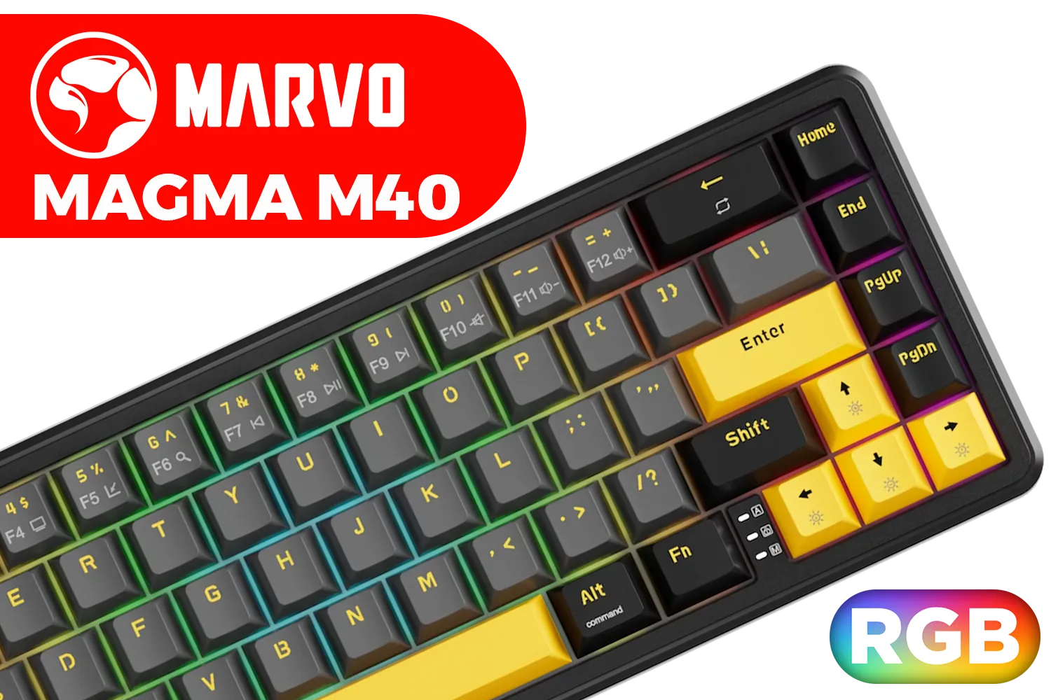 MARVO Magma M40 KG964 Magnetic Gaming Keyboard – 8K Polling Rate • 67-Key Compact • RGB Lighting • Snap Tap & Software Control